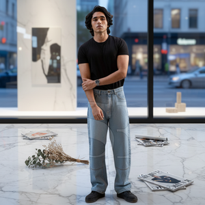Pantalones Vaqueros de Mezclilla para Hombre, de Alta Calidad, Tejidos, Lavados, Transpirables, Casuales, Rectos, con Múltiples Bolsillos, Personalizados - Product Image 5