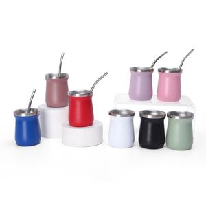 <b>Large</b> Quantity Wholesale 8oz Yerba Mate Tumbler Inner 304 Outer 201 Stainless Steel <b>Tea</b> <b>Cup</b> - Product Image 3
