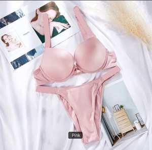 En stock, ensemble de soutien-gorge et de string sans couture de haute qualité pour femme, avec logo en <span class=keywords><strong>strass</strong></span>, lingerie sexy - Product Image 3
