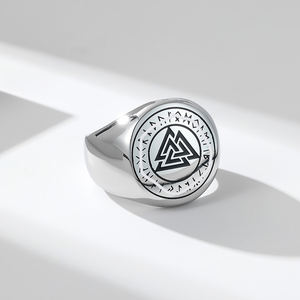 Anillos de Sello Vikingos de Acero Inoxidable para Hombre, Estilo Punk, con Runas, Anillos Triangulares con Nudo, Joyería de Moda, Accesorios, Venta al Por Mayor - Product Image 4