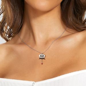 Colgante de calavera de calabaza para hombre y mujer, collar de <span class=keywords><strong>plata</strong></span> de ley 925 auténtica, joyas de fantasmas, regalos de Halloween - Product Image 3