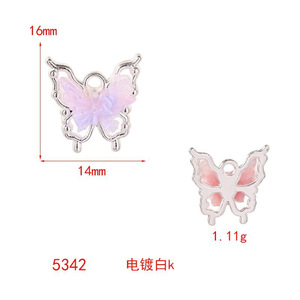 เครื่องประดับหางนางเงือกผีเสื้อแบบไล่ระดับสีสุดอินเทรนด์พลอยเทียมคริสตัลสุดมีเสน่ห์สำหรับสร้อยคอและสร้อยข้อมือสำหรับเด็ก
