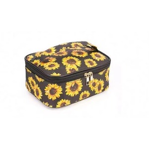Muestra gratuita: Nueva bolsa de lavado clásica Sunflower para personas con poco tiempo, bolsa de almacenamiento de gran capacidad para herramientas de uñas y tatuajes, set de caja de maquillaje. - Product Image 4