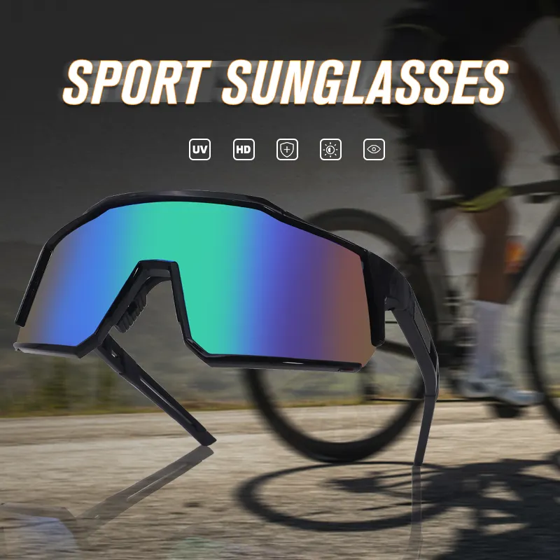 Yetişkin için 2024 açık spor gözlüğü Unisex yarım çerçevesiz bisiklet spor gözlükler