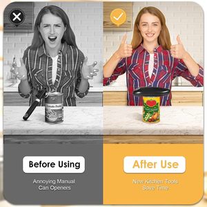 Ouvre-boîte électrique portable et automatique pour la cuisine, à piles, avec fonction tactile de sécurité pour bocaux, bouteilles et boîtes de conserve - Product Image 4