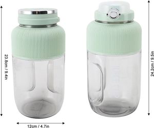 Licuadora de Acero Inoxidable de Gran Capacidad (1200 ml), Licuadora Eléctrica Portátil con Carga USB para Automóvil, RV, Hotel, Bajo Consumo - Product Image 2