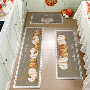 Tapis de sol en velours cristal Temu pour Thanksgiving, rectangulaire, antidérapant, absorbant, ensemble de trois tapis de cuisine à motifs originaux - Product Image 4