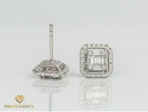 Elegantes Pendientes de Diamantes con Doble Halo, 0.58 Ct, Diamantes Naturales o de Laboratorio en Oro Sólido de 14K o 18K, Regalo de Boda para Mujer - Product Image 2