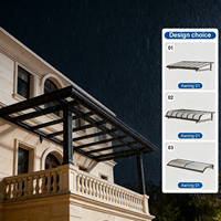 Auvent télescopique électrique en alliage d'aluminium - Design moderne, résistant à l'eau et à la rouille, fixation murale pour balcon et appartement |