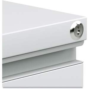 Alera PBBBFLG Archivador de pedestal gris claro de 14 7/8 x 19 1/8 con tres cajones y sistema de extracción completa - Product Image 1