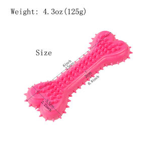 Denti resistenti ai morsi pulizia a forma di osso in gomma da masticare TPR cane giocattolo - Product Image 5