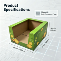 Boîte de présentation alimentaire PDQ personnalisée, écologique, robuste, en carton ondulé, prête à l'emploi pour supermarchés, avec fentes, pliable