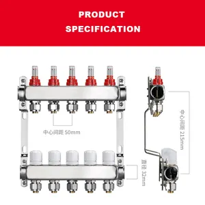 SANIPRO ventes directes d'usine <span class=keywords><strong>collecteur</strong></span> de <span class=keywords><strong>chauffage</strong></span> par le <span class=keywords><strong>sol</strong></span> en acier inoxydable séparateur d'eau de débitmètre de valeur flottante visuelle - Product Image 5