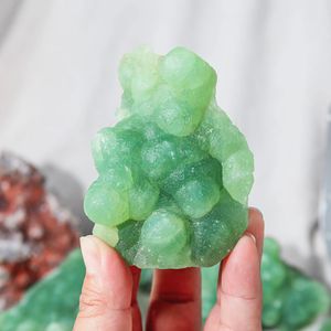 Batu Permata Prehnite Mentah Ying Lai, Spesimen Kristal Hijau, Batu Mineral Energi untuk Rumah - Product Image 3