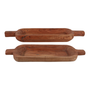 Ciotola Decorativa Rettangolare in Legno per Centrotavola, Decorazione per la Casa, Accento per Cucina, Portachiavi o Ornamento - Product Image 1