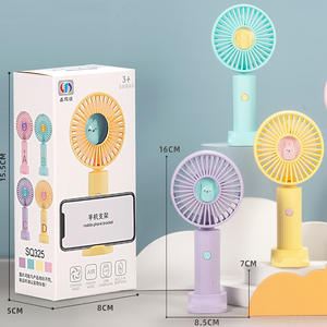 Con Mini ventiladores de escritorio de refrigeración de mano recargables Base Soporte para teléfono móvil Ventilador USB con soporte para teléfono - Product Image 2