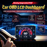 Nouveau Compteur de Vitesse d'Usine P30 avec Indicateur de Pente, Turbo, Emoji et Température de l'Eau, Gadgets Automobiles OBD2 Plug and Play, Jauge de Voiture, Affichage Tête Haute