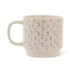 Beautiful Pink and White <b>Ceramic</b> <b>Mug</b> with Decal Printing Flower Design Porcelain Tea Cup for Daily Use for Business Gifts - Product Image 2