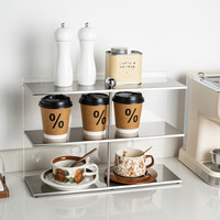 Étagère de rangement multi-niveaux en acier inoxydable pour bouteilles d'eau, cosmétiques, bijoux et figurines
