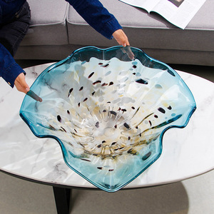 <span class=keywords><strong>Assiette</strong></span> de fruits décorative en <span class=keywords><strong>verre</strong></span> de forme nordique stockage à domicile créatif d'ornements d'<span class=keywords><strong>assiette</strong></span> de fruits secs bol en <span class=keywords><strong>verre</strong></span> <span class=keywords><strong>bleu</strong></span> ambre soufflé murano - Product Image 2