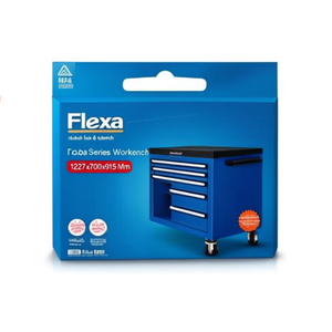 Fami Flexa Series Mobile Workbench 1227x700x915 Mm 4 <b>Drawers</b> With Cabinet Green Ral6011 - Product Image 3