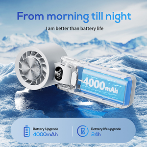Foldable Portable High Speed <b>Ice</b> Cooling Handheld Fan Three-Speed Rechargeable 4000mAh Battery Hands-Free Plastic Outdoor <b>Cooler</b> - Product Image 2
