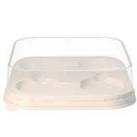 Boîtes alimentaires rectangulaires jetables en PET pour hamburgers et pains, avec finition gaufrée