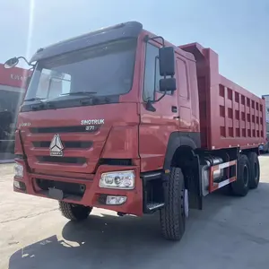SINOTRUK HOWO Red 6*4 ten-wheel dump truck 371HP load capacity 50 tons high-performance second-hand dump truck