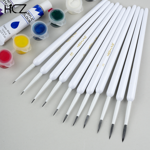 Ensemble de pinceaux de précision ronds pour artistes, en nylon, avec manche en acrylique blanc, pour la peinture artistique, marque privée - Product Image 1