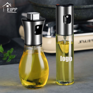 Lot de 2/3 vaporisateurs d'huile élégants de qualité supérieure en verre et acier inoxydable, capacité de 200 ml, design conique argenté - Product Image 2