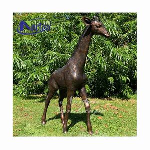 Decorazione esterna bronzo animale Giardino statua antico bronzo metallo ottone giraffa <span class=keywords><strong>Statue</strong></span> scultura per la vendita - Product Image 2