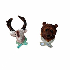 Imanes creativos para refrigerador en 3D con diseño de cabeza de ciervo, recuerdo de resina, imanes magnéticos para refrigerador. - Product Image 3