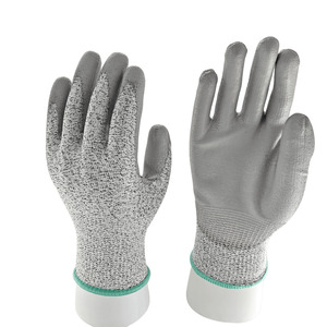 Guantes de seguridad con revestimiento de Palma de PU HPPE Guante de trabajo resistente a los cortes para lidiar con peligros de corte - Product Image 3