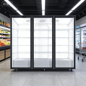 Réfrigérateur à boissons à porte vitrée écoénergétique, sans givre, étagères réglables, en aluminium, certifié CE, idéal pour les supermarchés - Product Image 4
