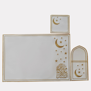 Venta al por Mayor de Manteles Individuales de Cuero PU Personalizados con Caligrafía Árabe para Eid Mubarak, Juego de Manteles Individuales para Mesa de Ramadán - Product Image 5