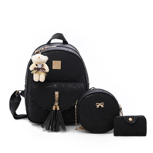 Hot Sale New Arrival Elegant Triangle Geometric Holographic Leather <strong>Satchel</strong> Handbag Set 3pcs Set Ladies Women Backpack <strong>Bag</strong> - Product Image 3