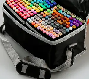 Rotuladores artísticos multicolores, tinta permanente a base de Alcohol, doble cabezal, 262 colores