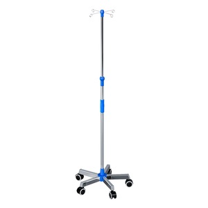 Support IV en acier inoxydable, portable, télescopique, hauteur réglable, mobilier hospitalier pour usage clinique - Product Image 1