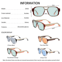 Européenne Américaine Rétro Mode Carré Double Faisceau Lunettes de Soleil Haute Qualité UV400 Anti-UV Grand Cadre Acétate pour Hommes Femmes