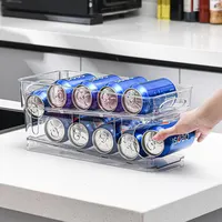 Refrigerator Organizer Bins Rack Clear Fridge Water Bottle Holder Storage  Dispenser Pop Soda Can Drink Food Pantry Storage Rack