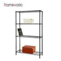 Étagère de rangement en métal de 35,4 pouces de largeur et 130 cm de hauteur, 4 niveaux, pour salon