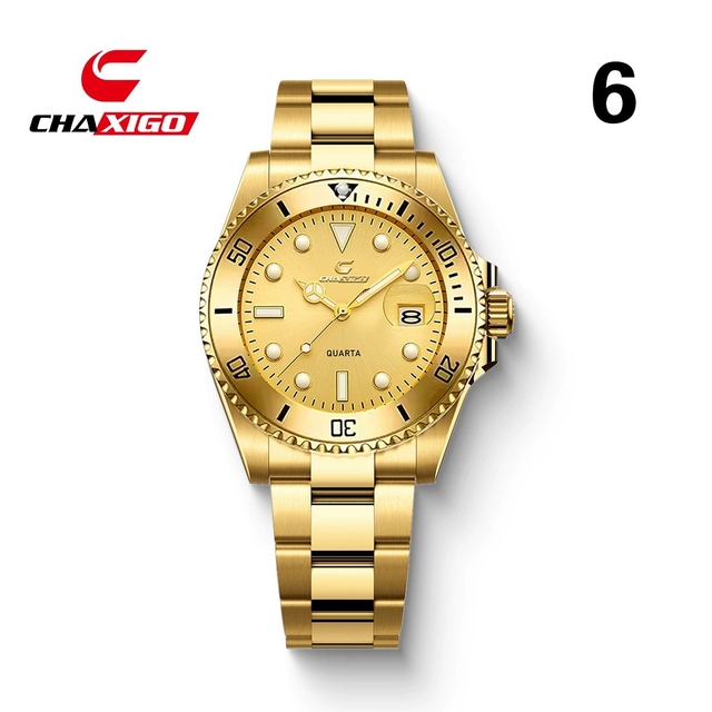 CHAXIGO KG130 Fashion Business Big Brand Design Men's Watch Waterproof Stainless Steel Strap Luxury Quartz Watch for Men Relojes