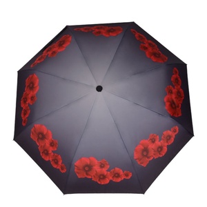 High Quality Wholesale Custom 3 Fold Umbrella Manual Custom Printed logo with Full Print Pattern Umbrellas for Girl - Product Image 3