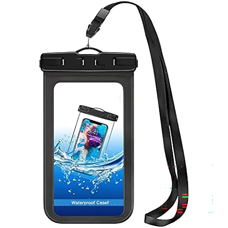Kantung ponsel tahan air: 3 Pak sarung tas kering bawah air bertali pelindung pemegang bening tahan air untuk ponsel apa pun
