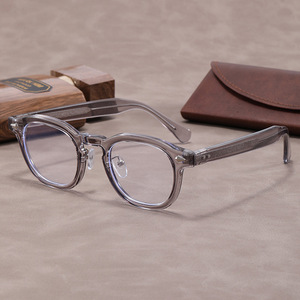 Occhiali da uomo di buona qualità montature Hombre Blue Ray Cut Little ellisse TR90 metallo inserto tutte le forme del viso - Product Image 5