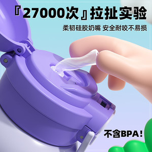 Vaso Infantil de Acero Inoxidable <span class=keywords><strong>con</strong></span> Aislamiento al Vacío para Niñas y Estudiantes, Diseño Bonito, Botella de Agua de Doble Uso <span class=keywords><strong>con</strong></span> Pajita, Aislamiento de 8 Horas - Product Image 3