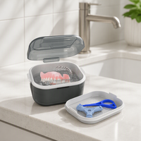 Boîte de nettoyage pour prothèses dentaires avec compartiments séparés, boîte de rangement pour appareils orthodontiques invisibles