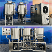Brasserie à trois cuves à chauffage électrique de 100l, 200l, 300l, 500l, cuve de brassage, bouilloire à bière, réservoir à tourbillon, pot de brassage de bière