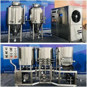 100l 200l 300l 500l Electric Heating 3 Vessel Brewhouse Mash Tun Brew Kettle Whirlpool Tank Beer Brewing Pot