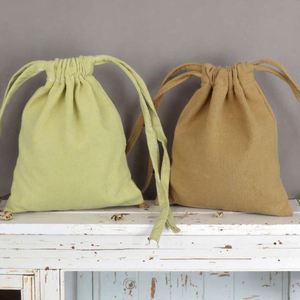 Sac en coton à cordon personnalisé avec logo imprimé pour le stockage de haricots, de riz, de bijoux et l'emballage de cadeaux - Matériel artisanal recyclable - Product Image 1